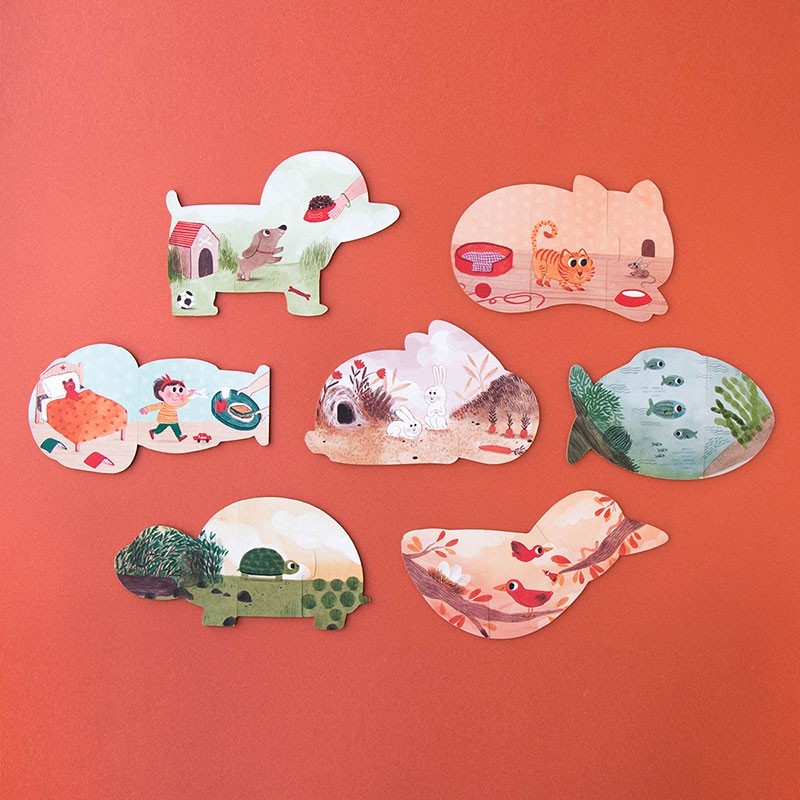 7 puzzles de mascotas